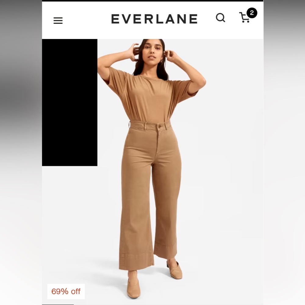 Everlane wide leg crop pant khaki